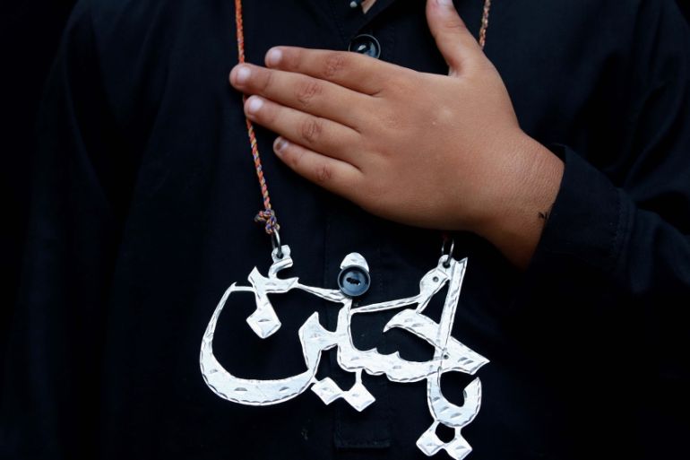 A Pakistani Shiite Muslim beats on chest during a mourning procession, in Peshawar, Pakistan, 27 August 2020. Shiite Muslims are observing the holy month of Muharram, the climax of which is the Ashura