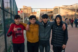 A group of friends pose for a photo at Gazikent