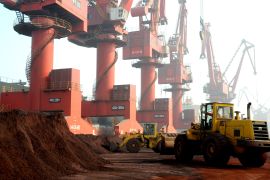 rare earth ores for export at a port in China