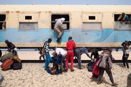 Passengers disembark a train arriving in Nouadhibou, Mauritania. The region attracts many people looking for work [File: Joe Penney/Reuters]