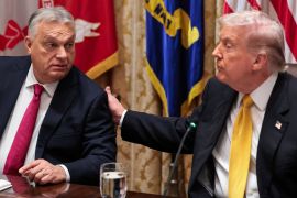 US President Donald Trump hosts a bilateral lunch with Hungary&#039;s Prime Minister Viktor Orban at the White House in Washington, DC, US, November 7, 2025 [Jonathan Ernst/ Reuters]